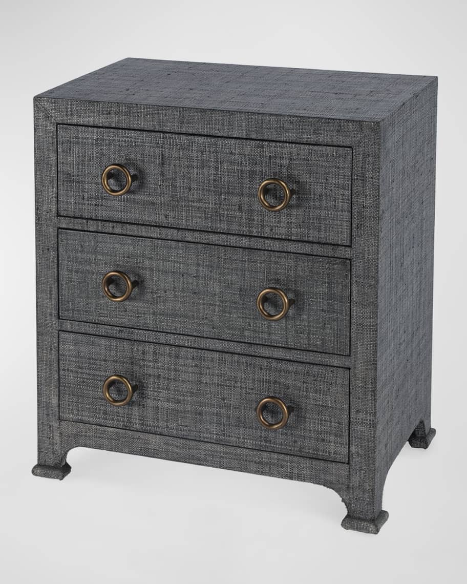 Image 2 of 7: Camila 3-Drawer Raffia Chest