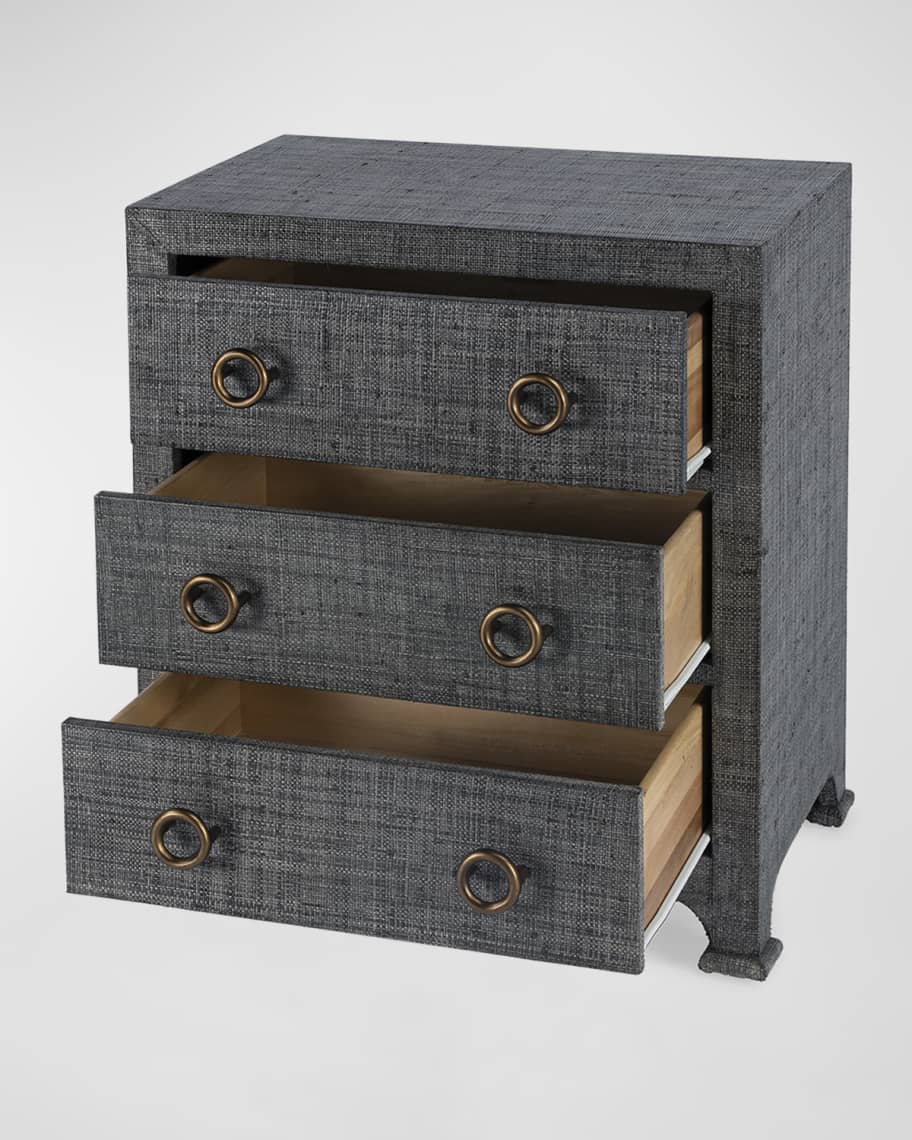 Image 3 of 7: Camila 3-Drawer Raffia Chest