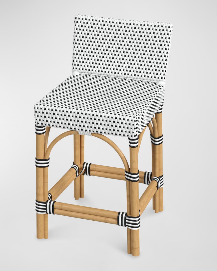 Image 2 of 7: Sayler Rattan Counter Stool, 24.5" 