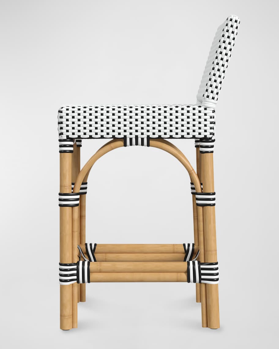 Image 3 of 7: Sayler Rattan Counter Stool, 24.5" 