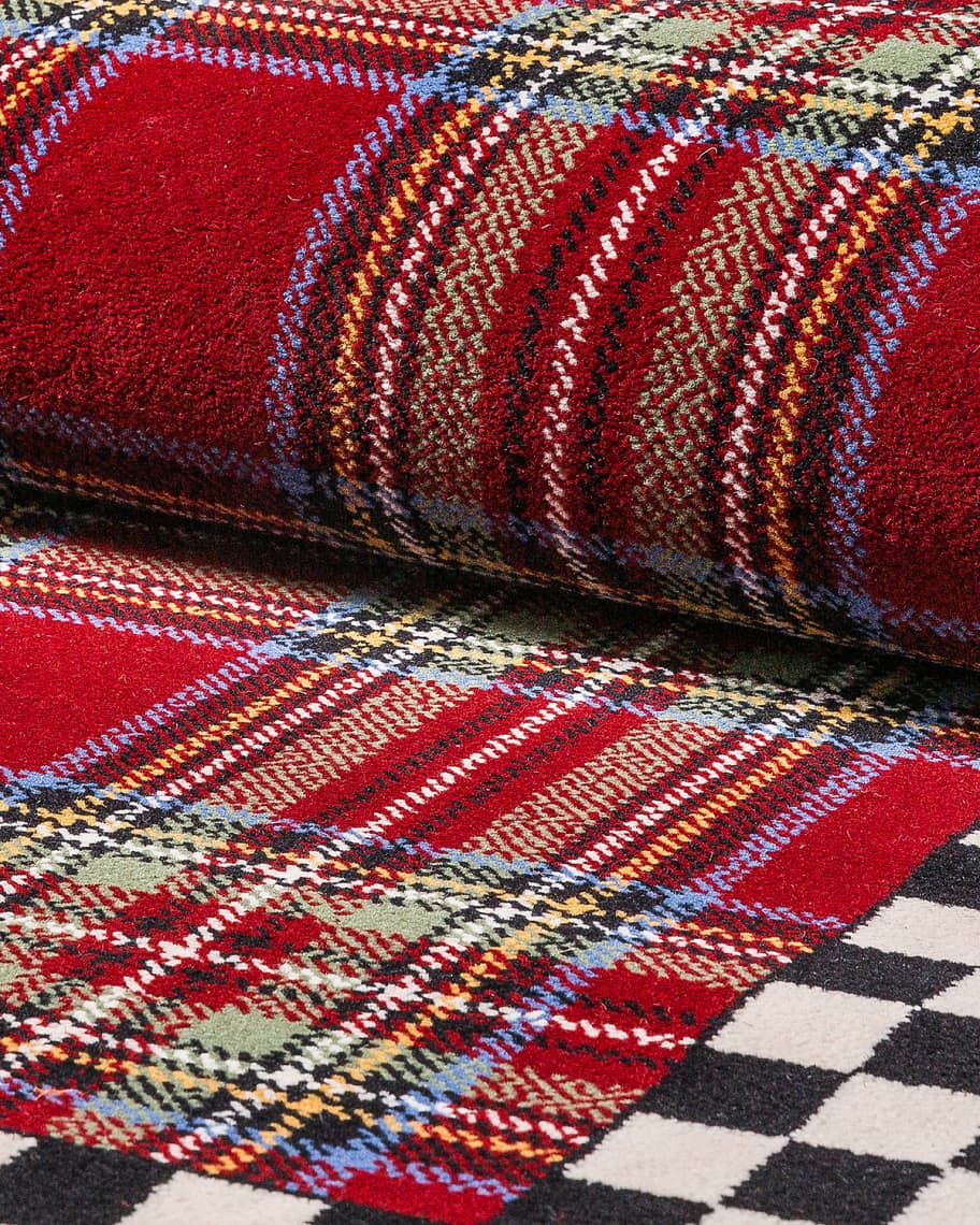 Image 2 of 2: Stewart Tartan Rug, 2' x 4'