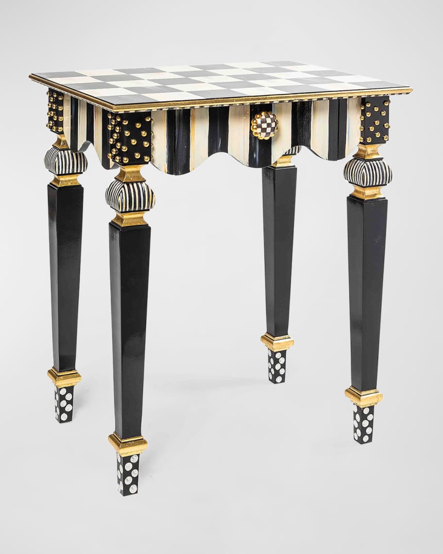 Image 1 of 7: Courtly Check and Stripe Side Table