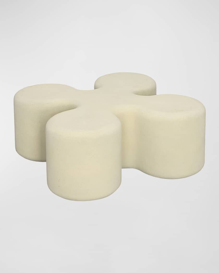 Image 3 of 3: Roman Stone Clover Coffee Table 