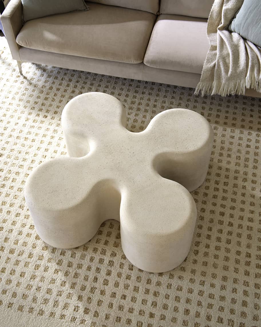 Image 1 of 3: Roman Stone Clover Coffee Table 