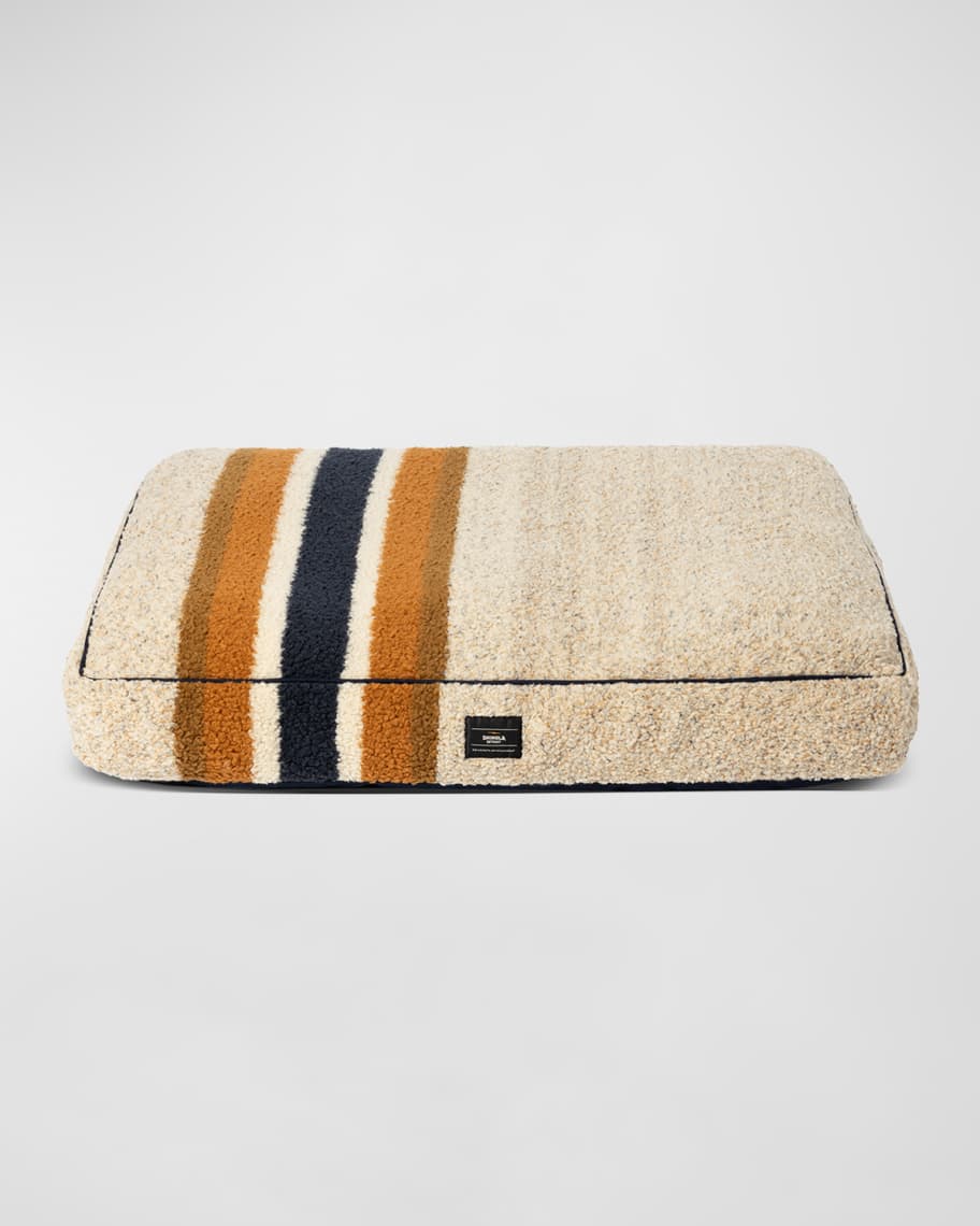 Image 2 of 3: 28" Striped Sherpa Pet Napper Pillow Bed