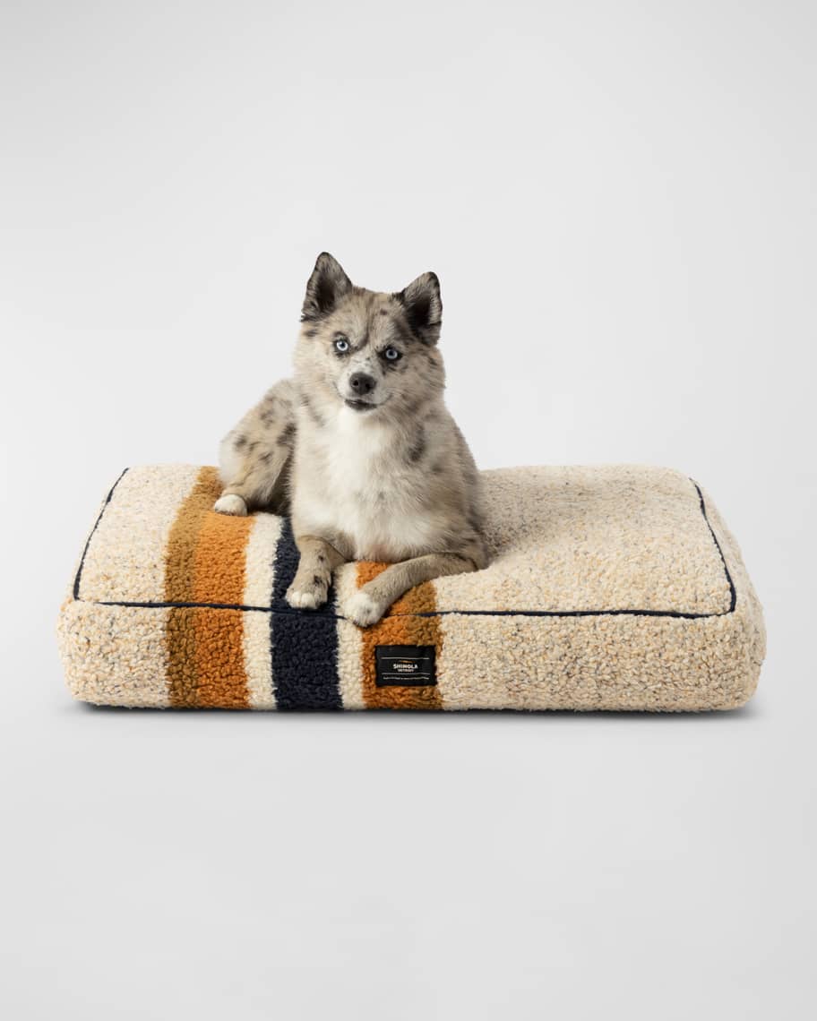 Image 3 of 3: 28" Striped Sherpa Pet Napper Pillow Bed