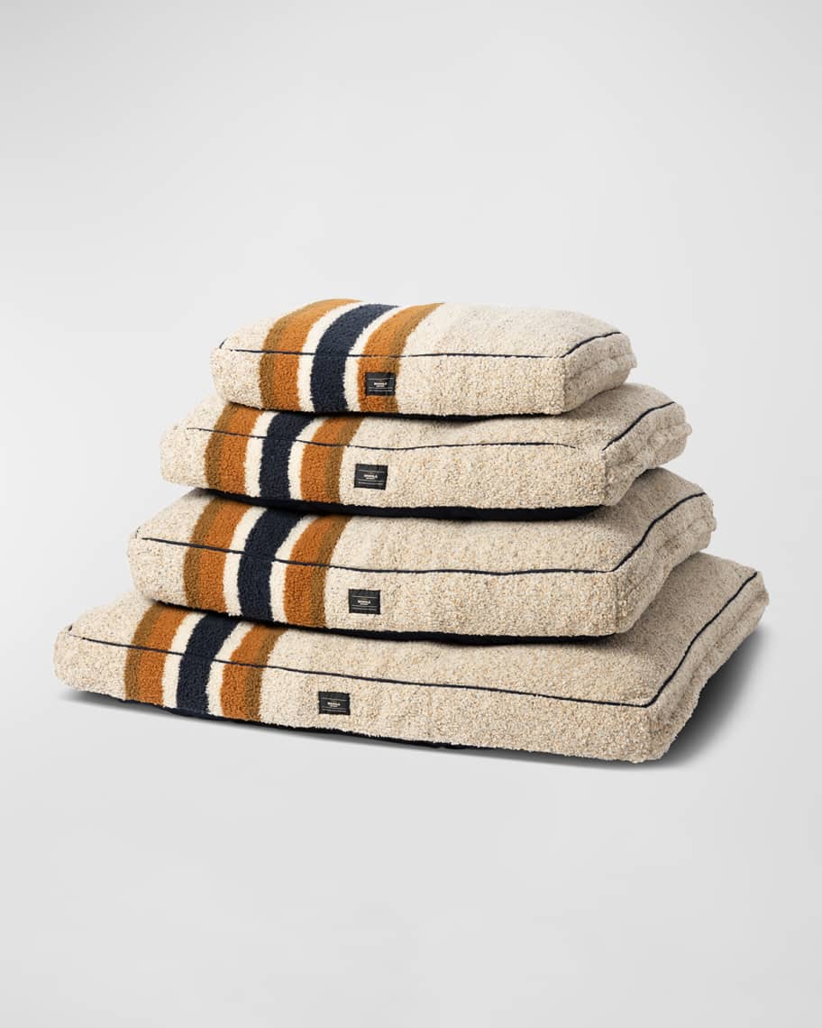 Image 1 of 3: 28" Striped Sherpa Pet Napper Pillow Bed