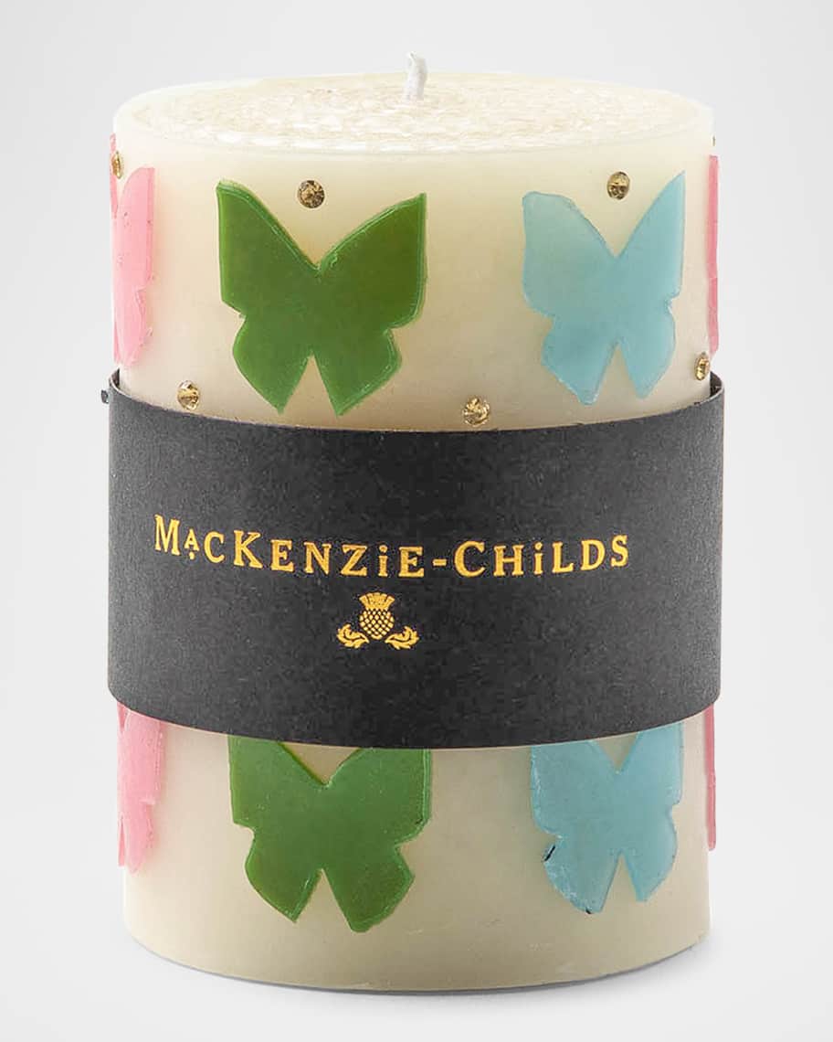 Image 1 of 2: Butterfly Pastel 4" Pillar Candle