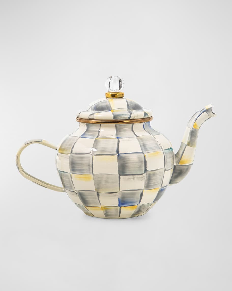 MacKenzie-Childs 32 oz. Sterling Check Enamel Teapot | Horchow
