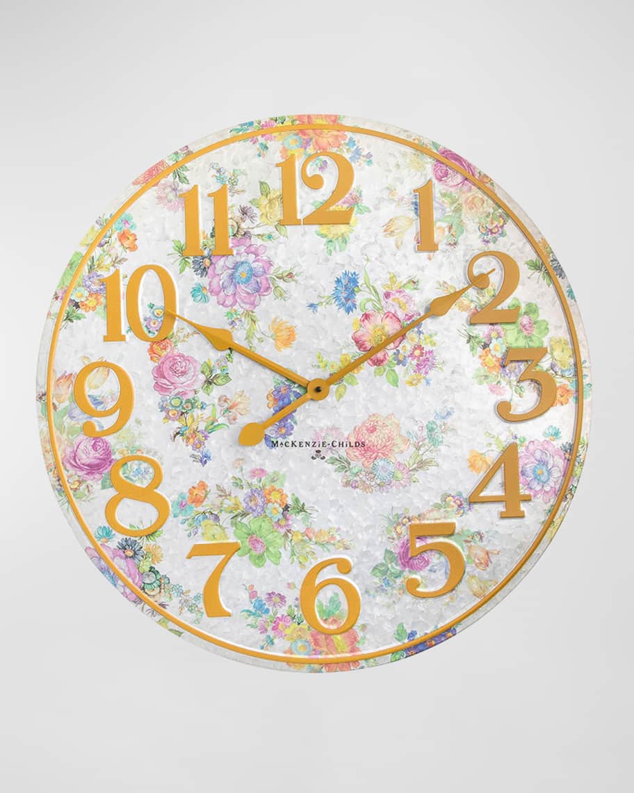 Image 1 of 2: Flower Market Outdoor Wall Clock