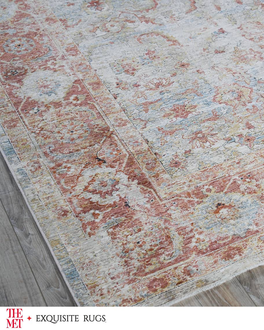 Image 3 of 7: Antique Loom Blue & Rust Rug, 10' x 14'