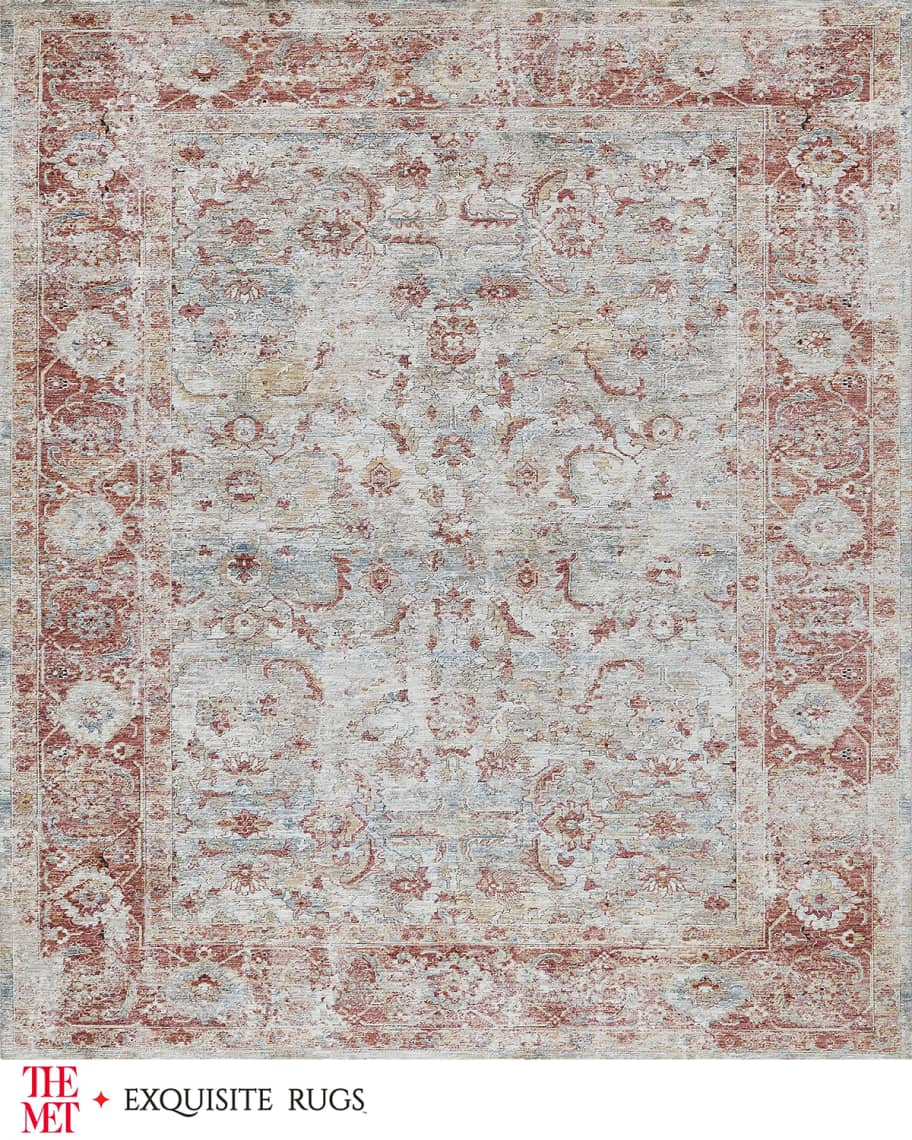Image 1 of 7: Antique Loom Blue & Rust Rug, 10' x 14'