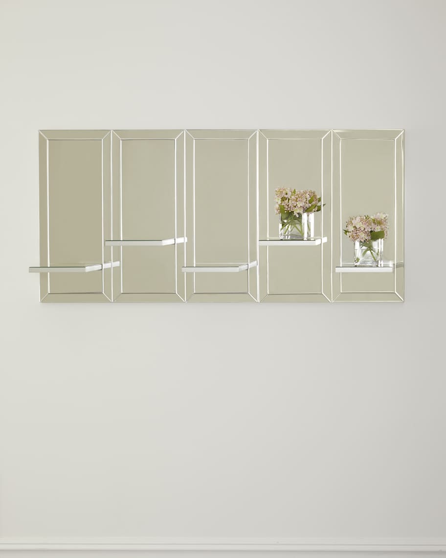 Image 1 of 4: Horizontal Mirrored Wall Shelves