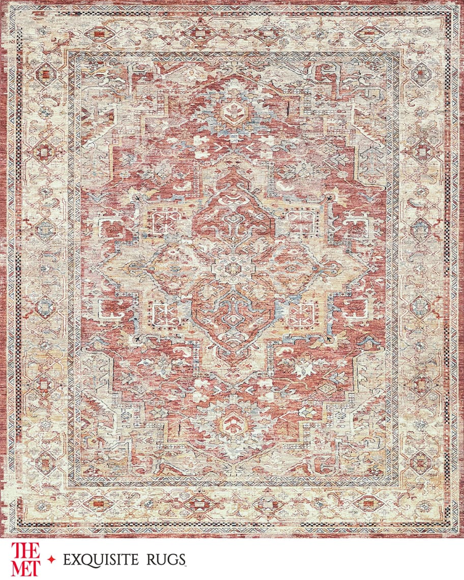 Antique Loom Beige, Blue & Rust Rug, 12' x 15'