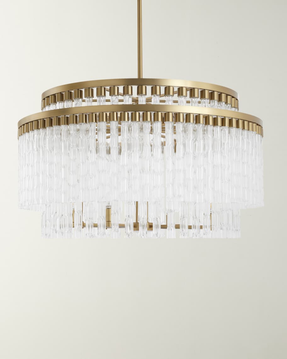 Image 1 of 2: Nobel 12-Light Aged Brass Chandelier 