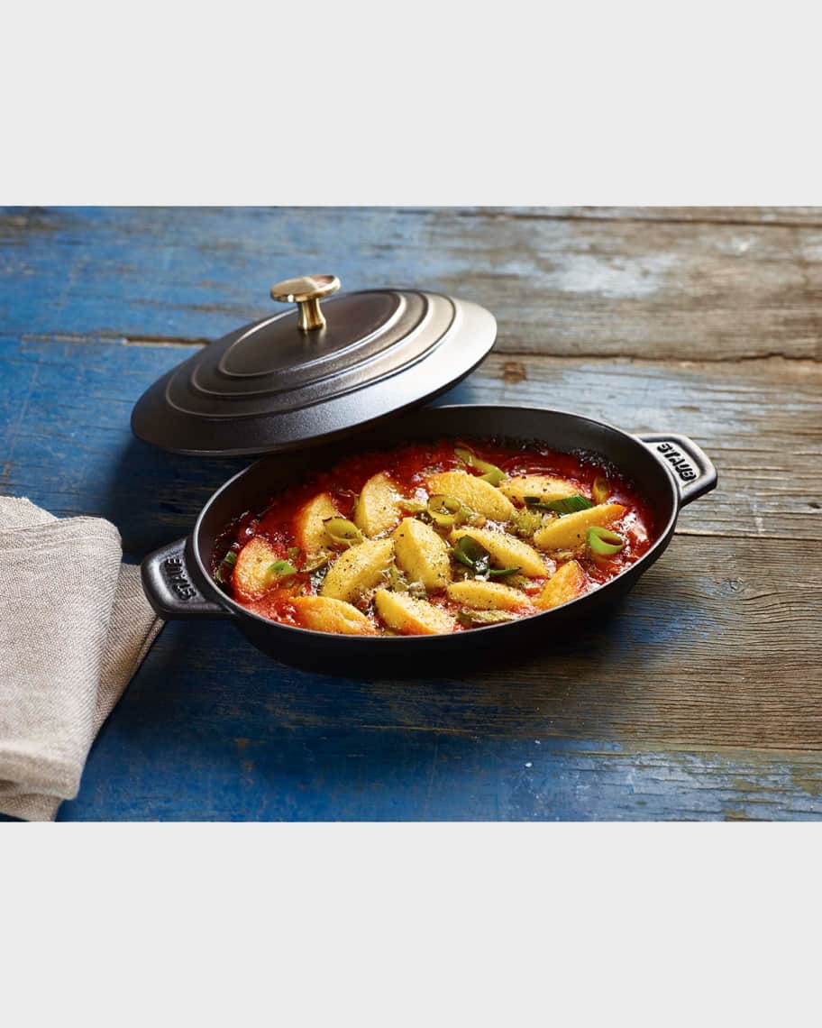 Image 2 of 2:  Cast Iron Oval Covered Baking Dish