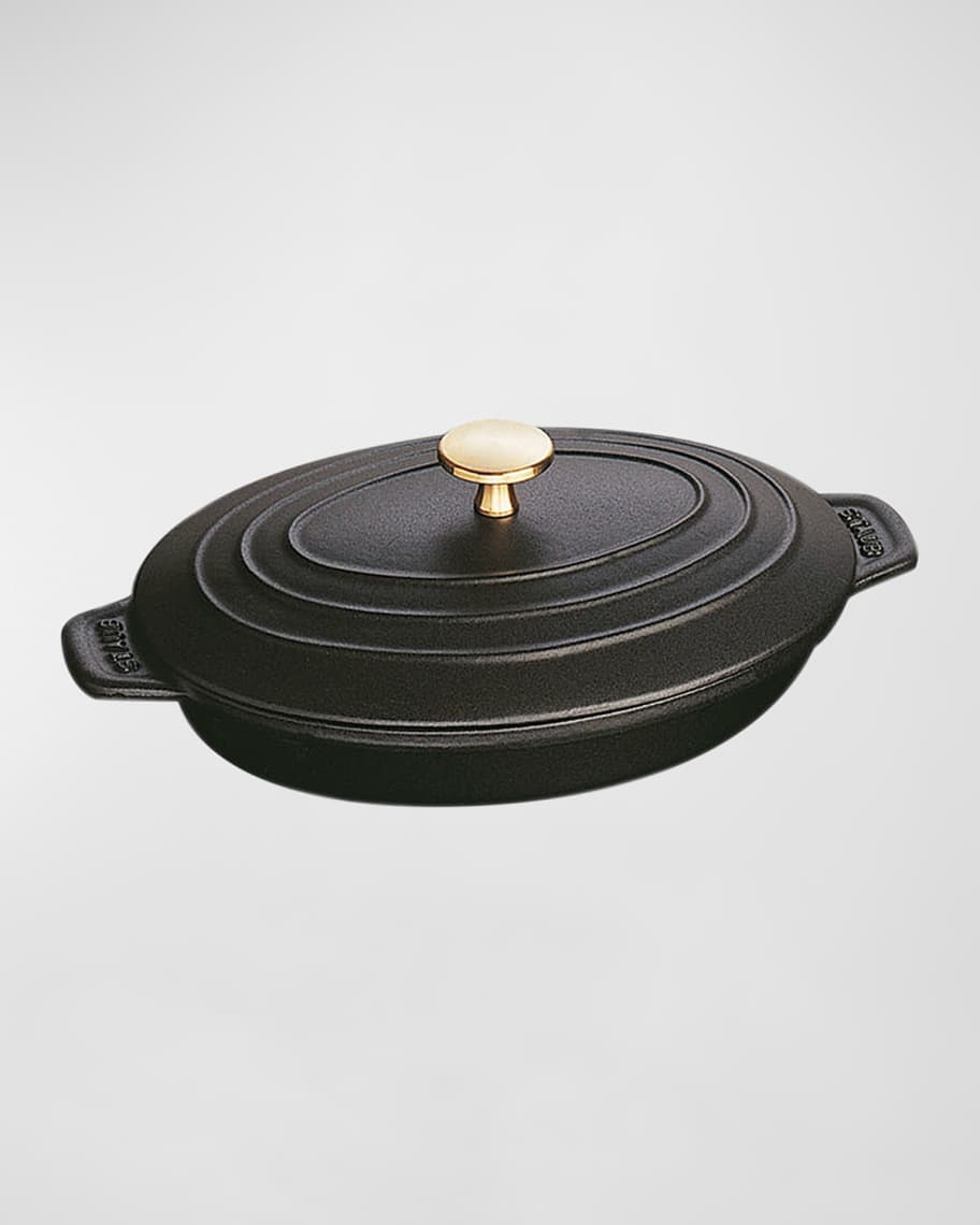 Image 1 of 2:  Cast Iron Oval Covered Baking Dish