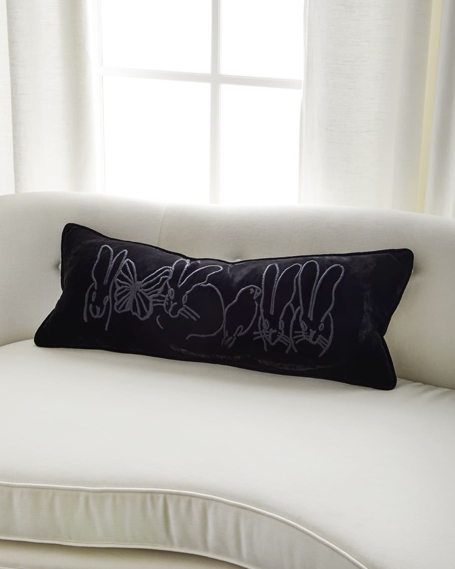 WynneHome 12x14 Velvet Embroidered Decorative Pillow - 20924991