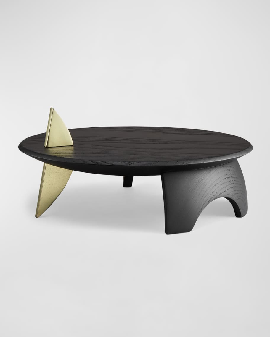 Image 2 of 4: x Kelly Behun Leaf Flat Platter on Stand