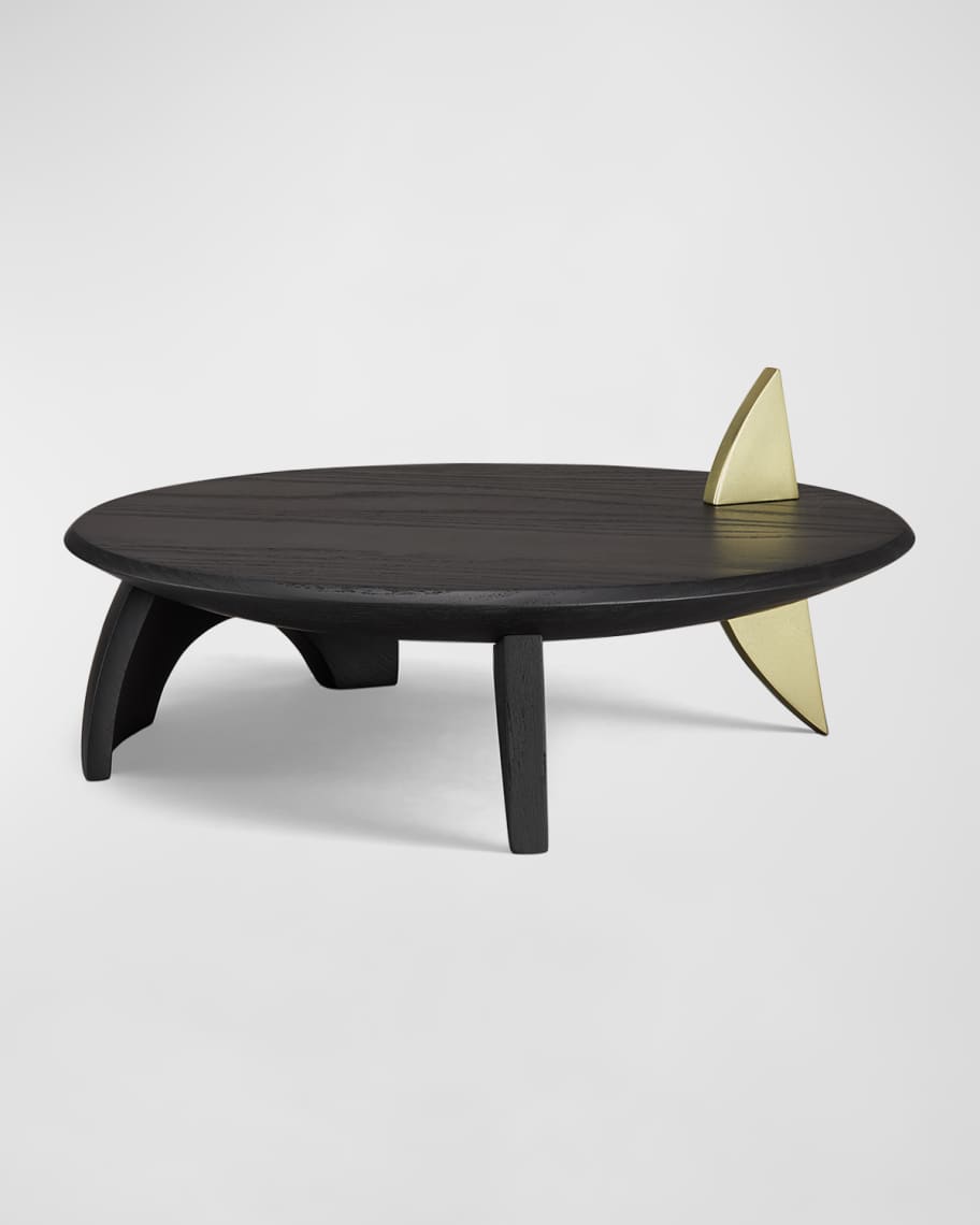 Image 1 of 4: x Kelly Behun Leaf Flat Platter on Stand