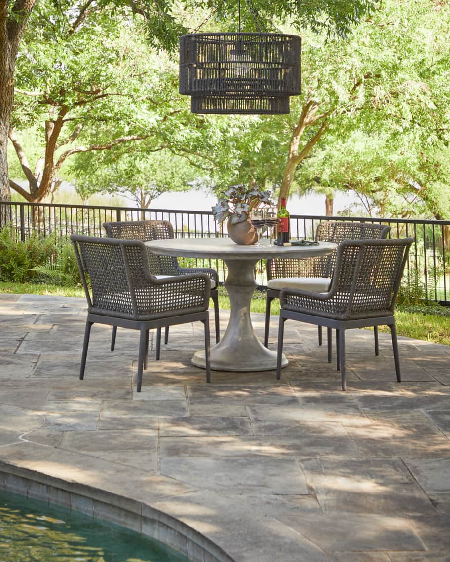 Image 2 of 2: Tanner Outdoor Pendant Light, Drum Shade