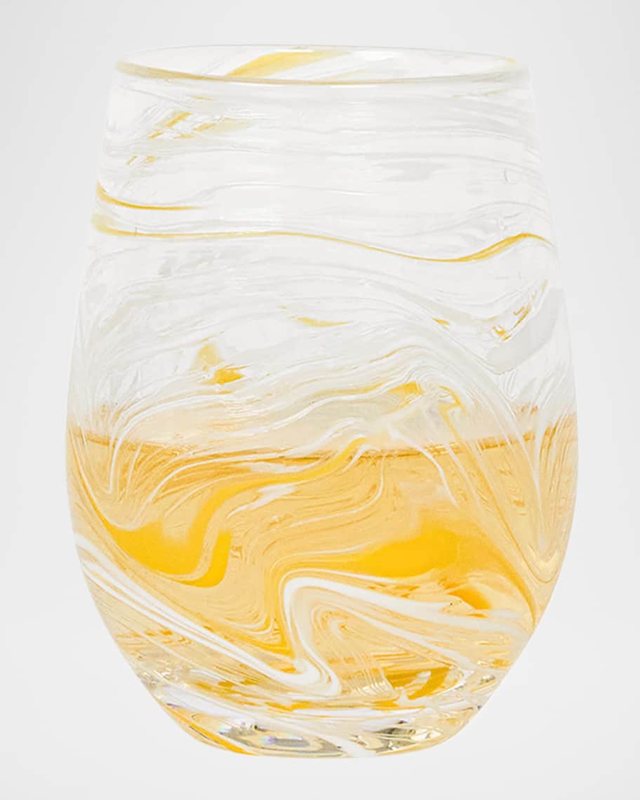 Image 3 of 3: Puro Marbled Stemless Wine Glass