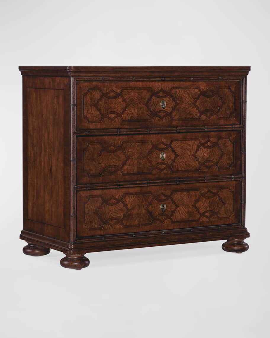 Image 1 of 5: Charleston Cherry & Walnut 3-Drawer Nightstand 