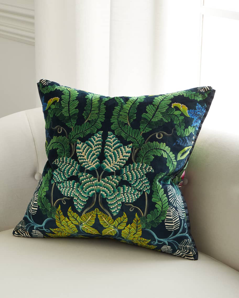 Image 2 of 2: Brocart Decoratif Velours Cushion, 22" Square 