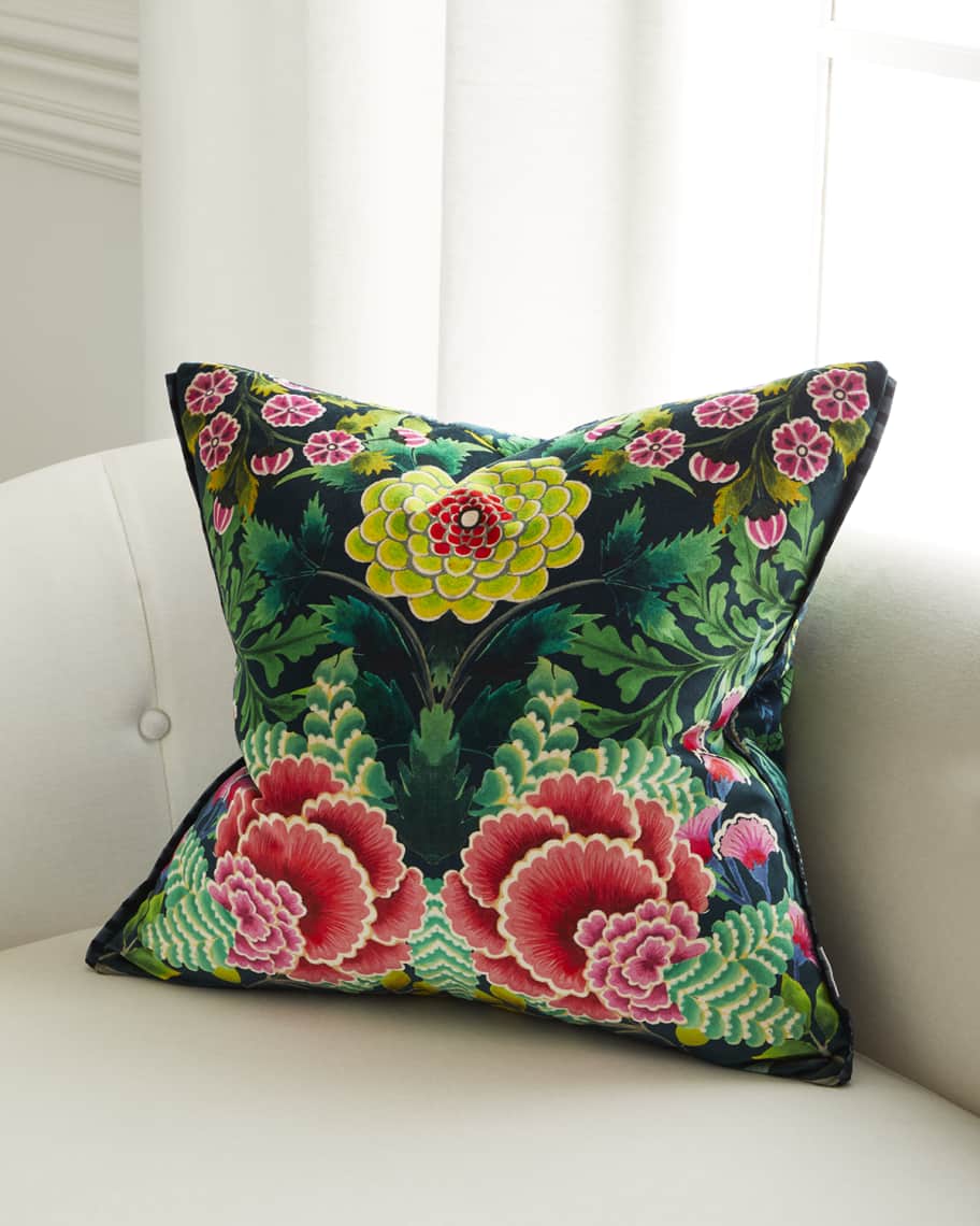 Image 1 of 2: Brocart Decoratif Velours Cushion, 22" Square 