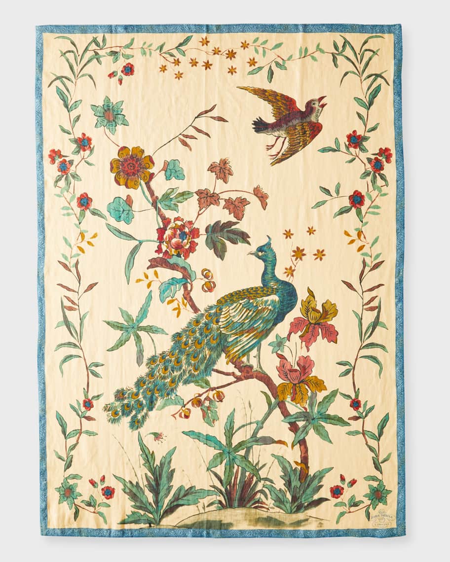 Image 2 of 2: Peacock Toile Throw, 51" x 71"