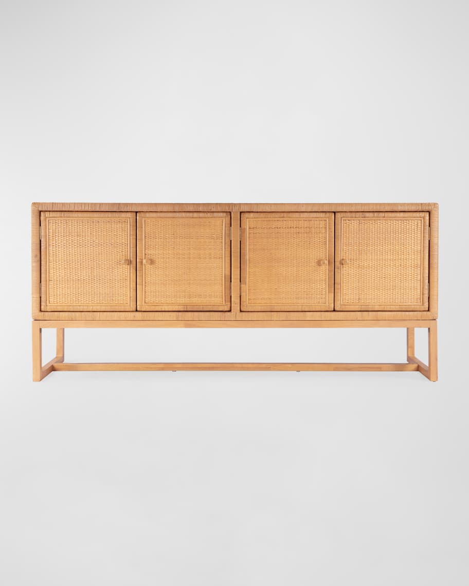 Image 2 of 7: Catalina Rattan 4-Door Sideboard 
