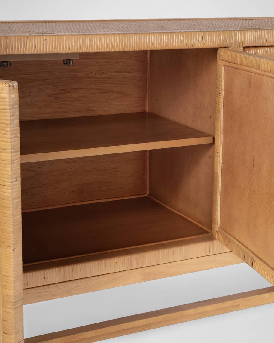 Image 3 of 7: Catalina Rattan 4-Door Sideboard 