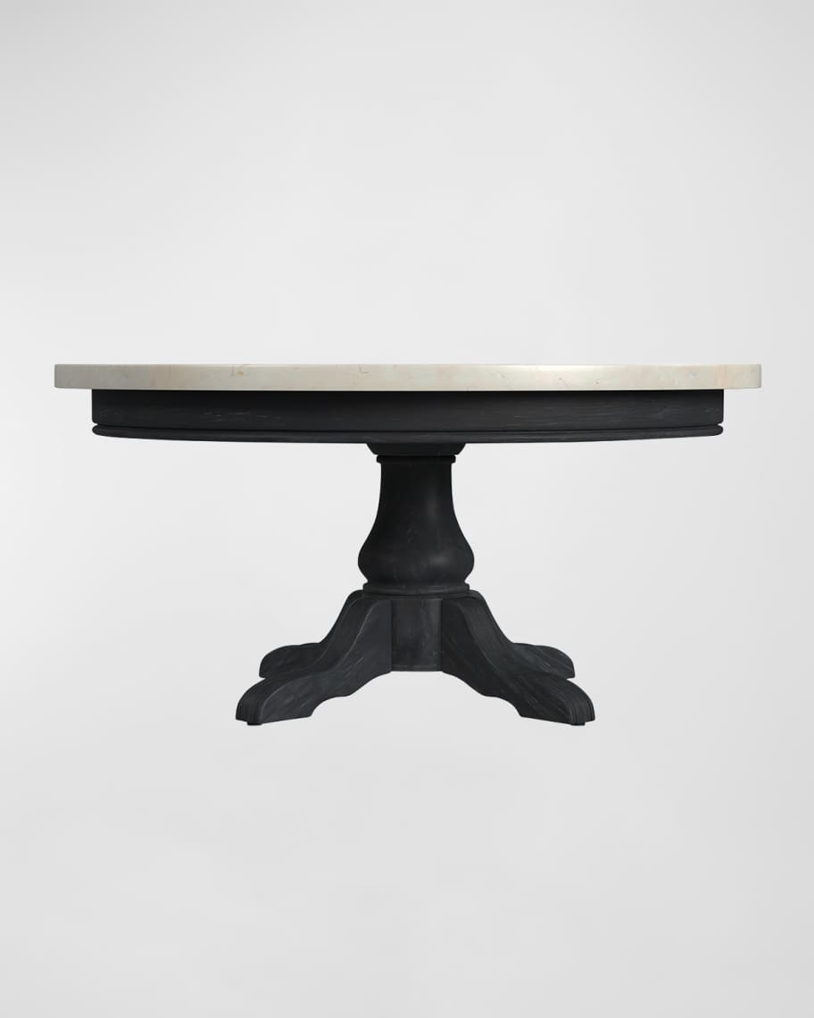 Image 3 of 6: Marjorie Round Marble Coffee Table 