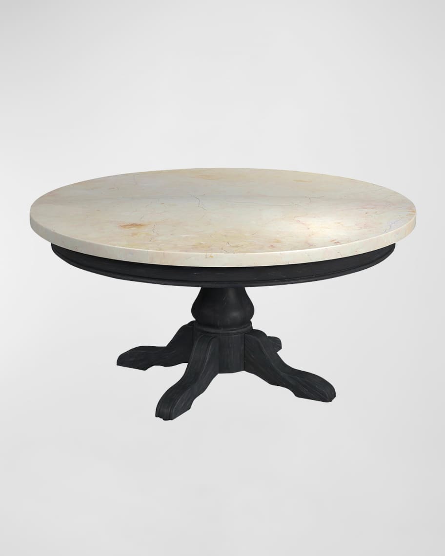 Image 1 of 6: Marjorie Round Marble Coffee Table 