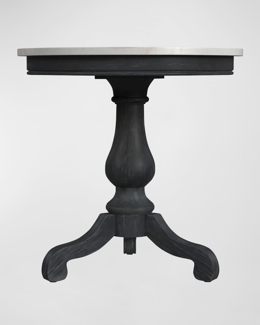 Image 2 of 6: Marjorie Round Marble Side Table 