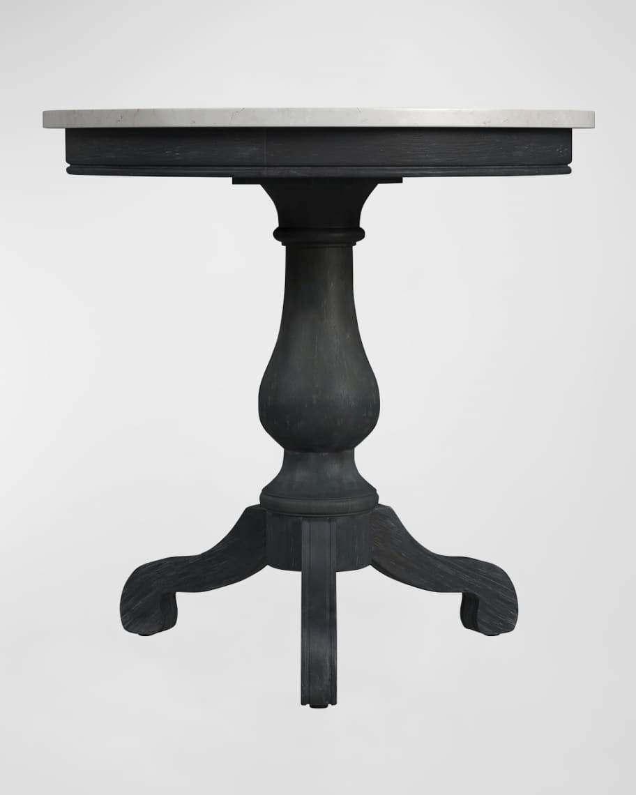 Image 3 of 6: Marjorie Round Marble Side Table 