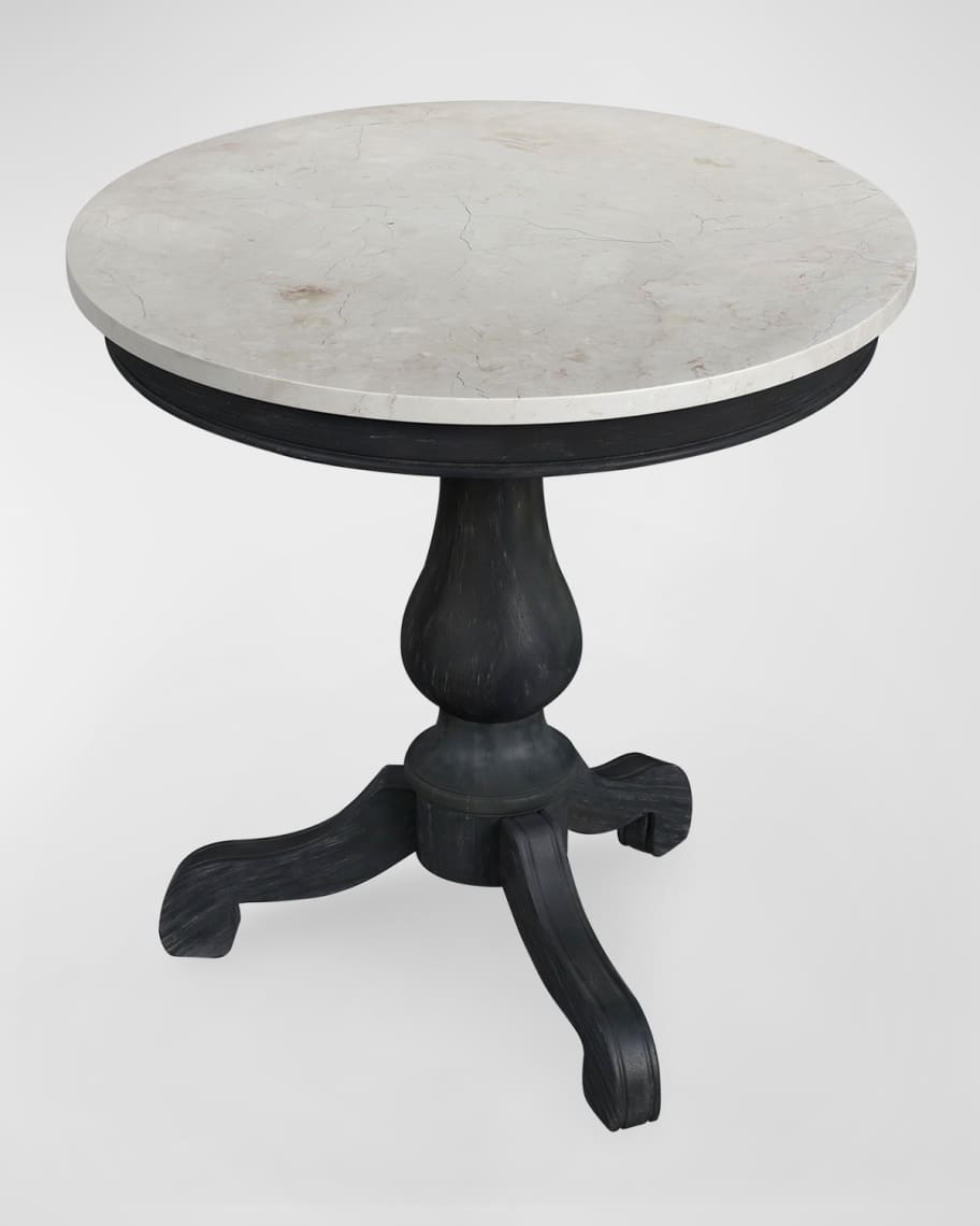 Image 1 of 6: Marjorie Round Marble Side Table 