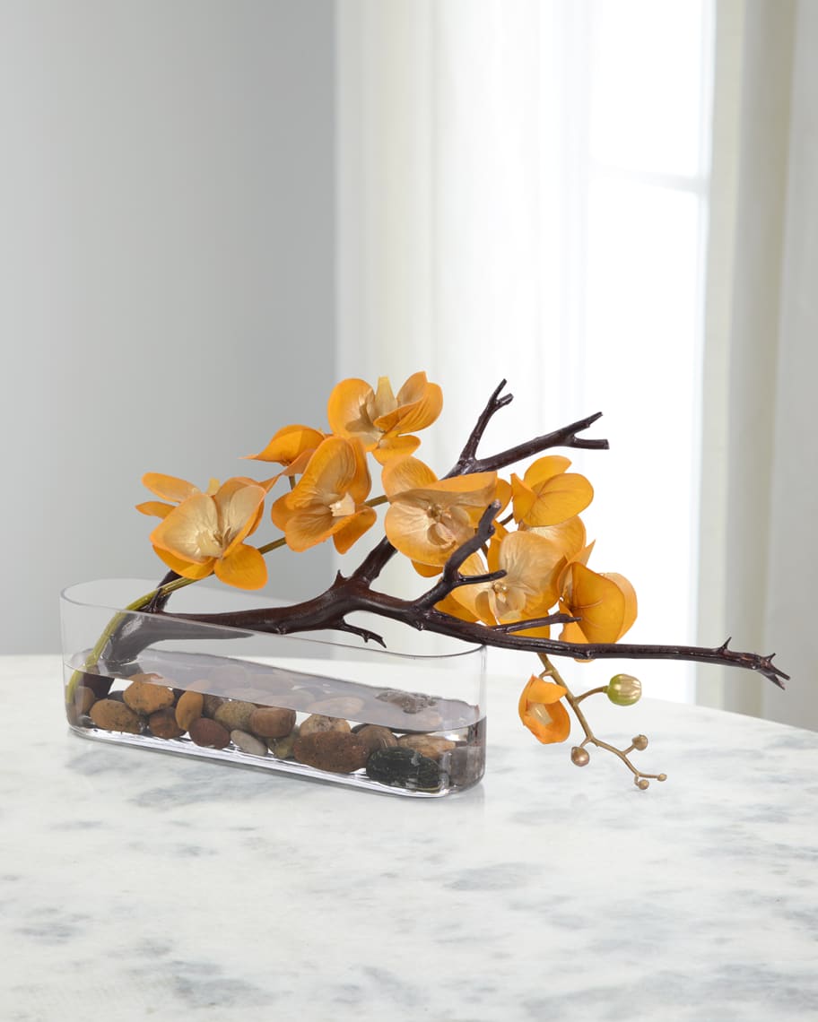 Image 1 of 2: Goldenrod 22" Faux Floral Arrangement in Glass Container