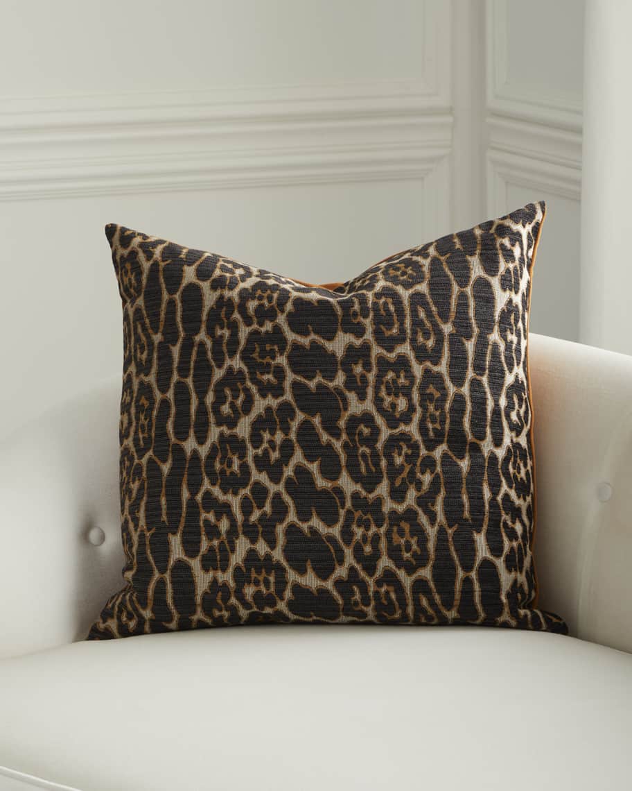 D.V. KAP Home Ellina Espresso Leopard Pattern Pillow 24 Square Horchow