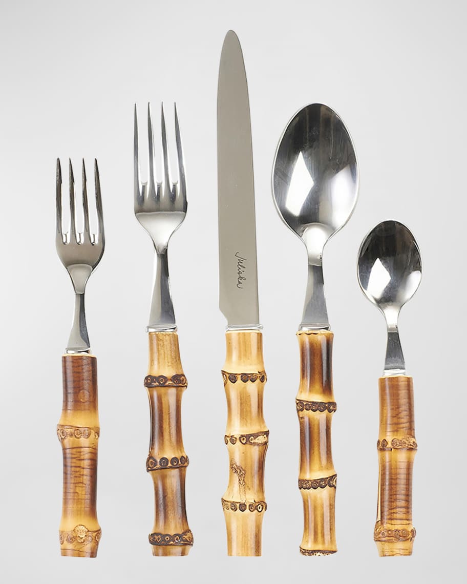 Image 2 of 5: Bamboo 20-Piece Flatware Set