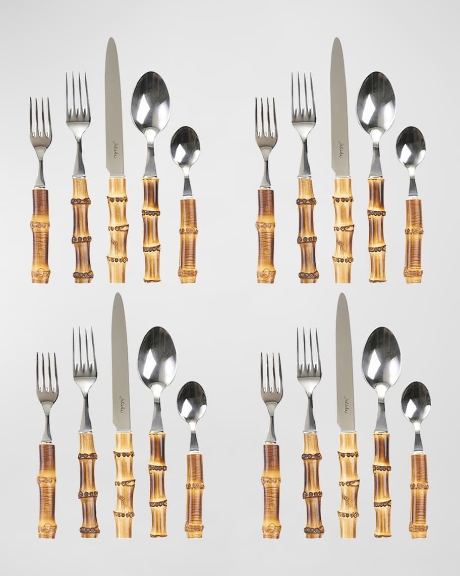 Image 1 of 5: Bamboo 20-Piece Flatware Set