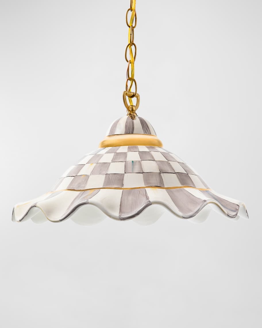 MacKenzie-Childs Sterling Check Fluted Hanging Lamp | Horchow