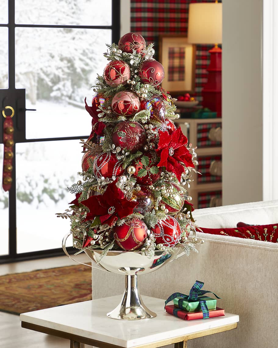 Image 1 of 1: 35" Rubies and Red Tabletop Christmas Tree in Urn 