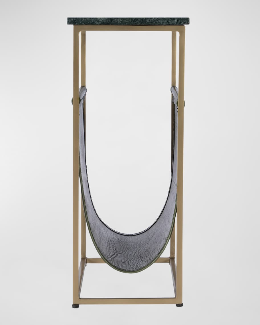 Image 2 of 5: Edie Leather Side Table