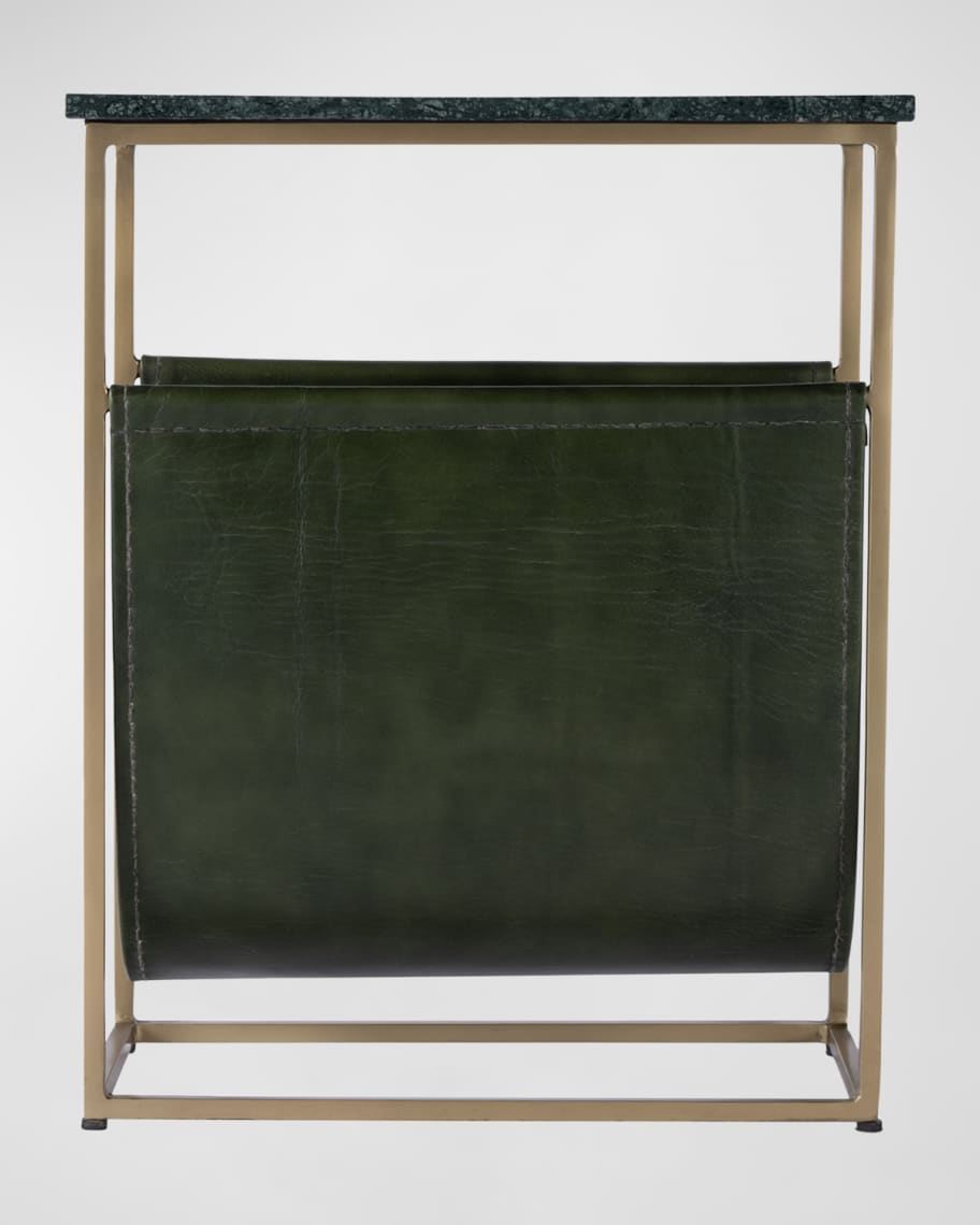 Image 3 of 5: Edie Leather Side Table