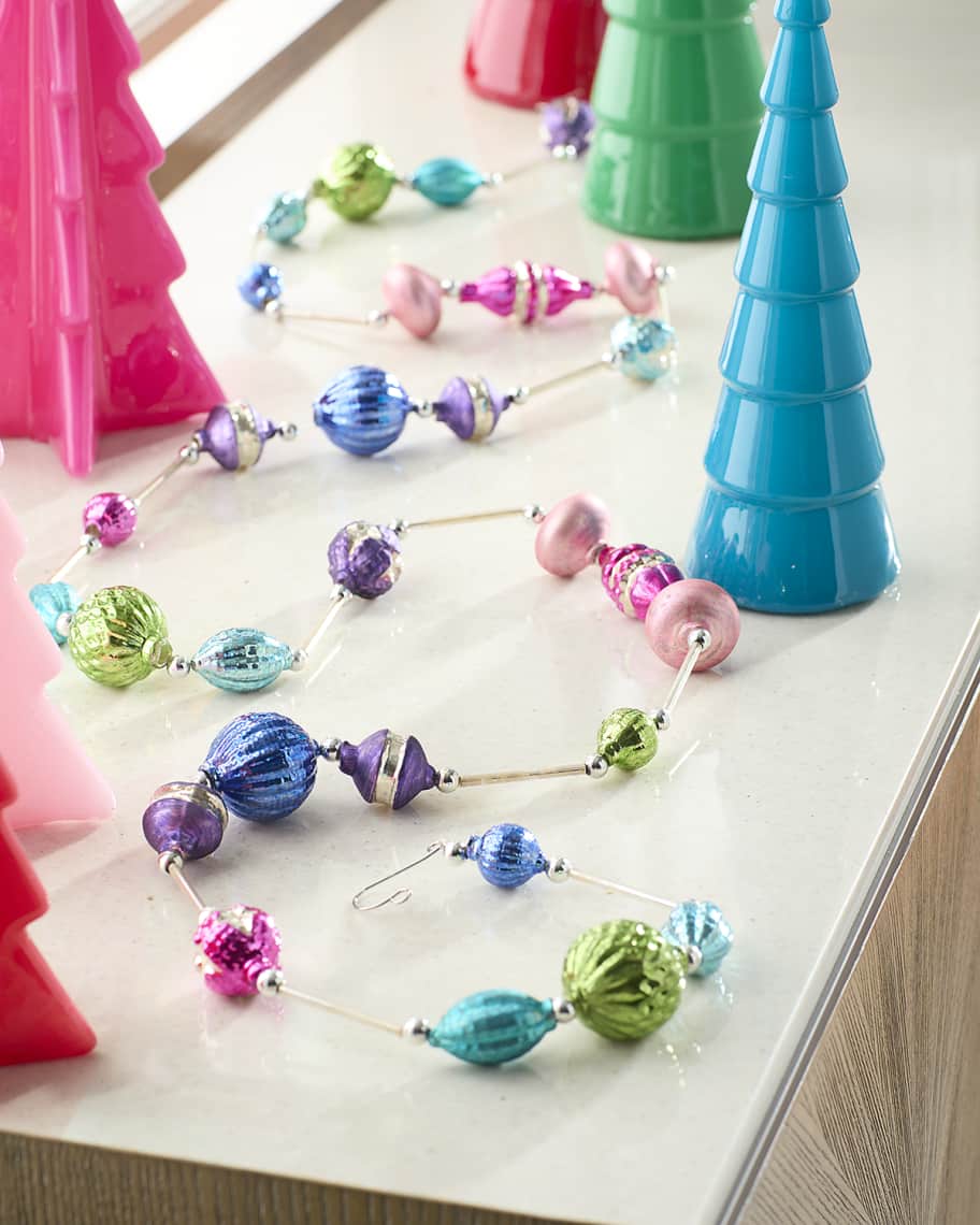 Image 1 of 1: 72" Bright Christmas Glass Ornament Garland