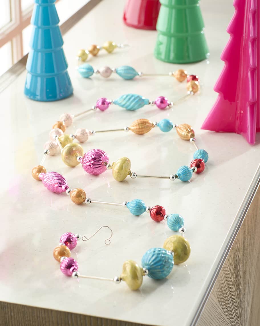 Image 1 of 1: 72" Multicolored Glass Ornament Garland