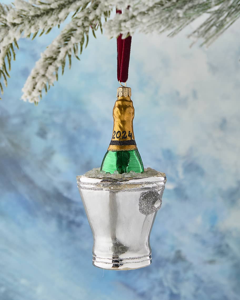 Image 2 of 2: Champagne Bucket 2024 Holiday Ornament 