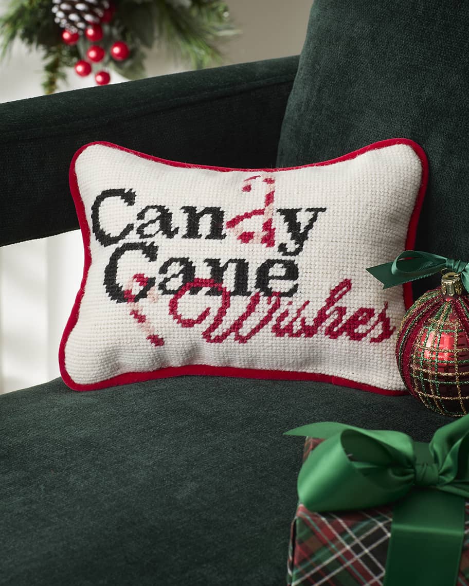 Image 1 of 1: Candy Cane Wishes Pillow Decorative Pillow, 6.5" x 9"