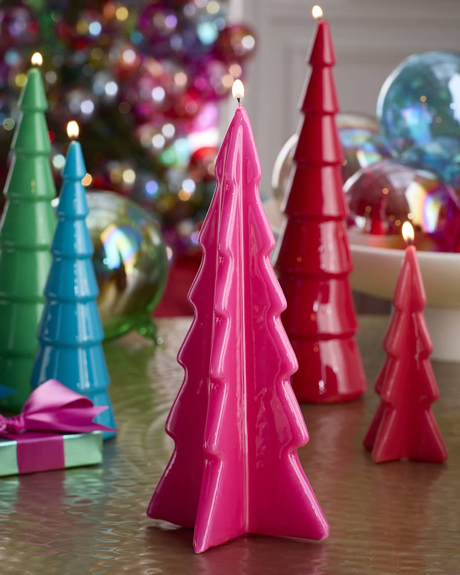 Image 1 of 1: Fuschia Christmas Tree Candle